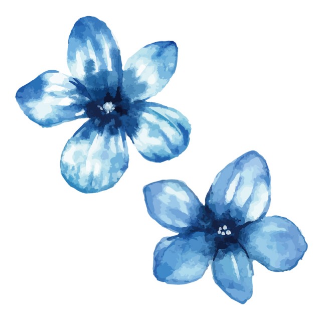 【水彩】青い花のイラスト | 無料イラスト素材｜素材ラボ